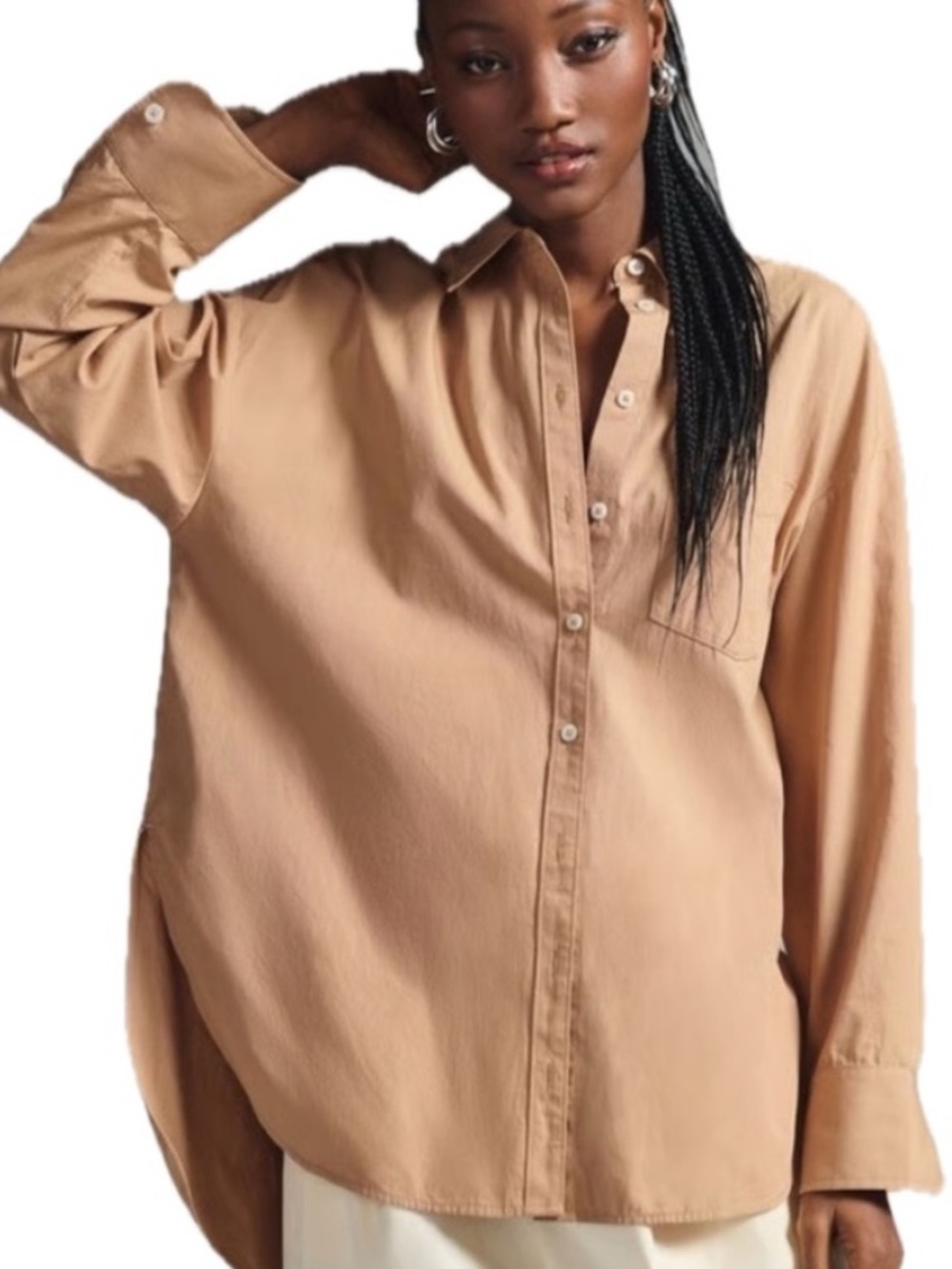 Anthropologie - Maeve Bennett Button down - Relaxed Button-Down Shirt - Tan